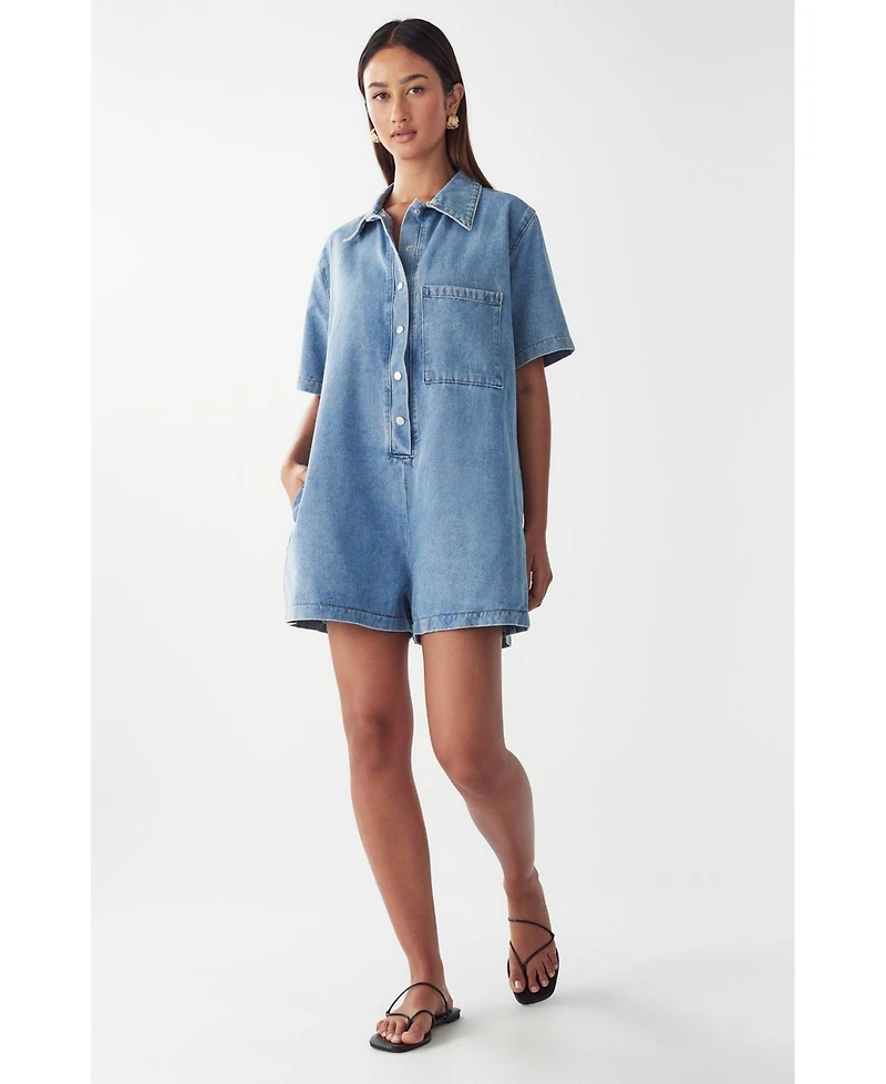 St Mrlo Women's Denim Romper