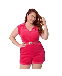 Smak Parlour Plus 1970s Sleeveless Belted Romper