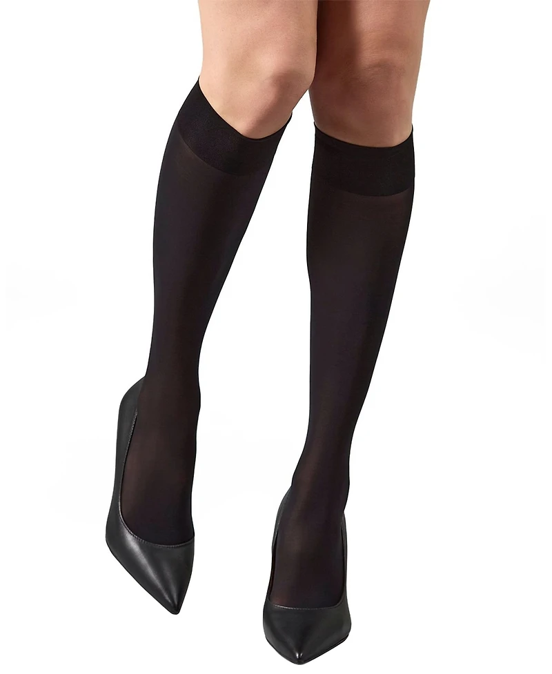Women's Second Skin Semi Opaque Knee Highs Sock
