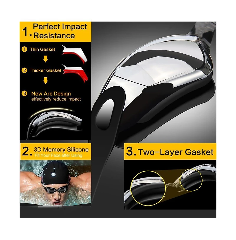 Gnuadz Swim Goggles Nose Clip Earplugs Cap Case Aqua