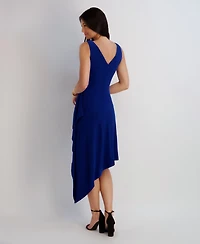 Kensie Women's Cowl Neck Side Draping Midi Dress
