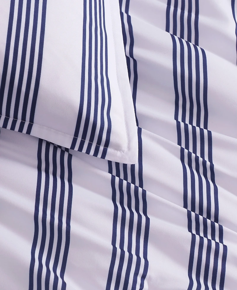 Tommy Hilfiger Campus Stripe Washed Microfiber -Pc. Comforter Set
