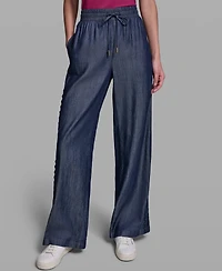 Karl Lagerfeld Paris Women's Soft Drawstring Waist Pull-On Pants
