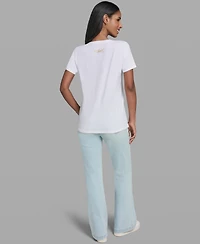 Karl Lagerfeld Paris Women's Logo Print Short-Sleeve T-Shirt