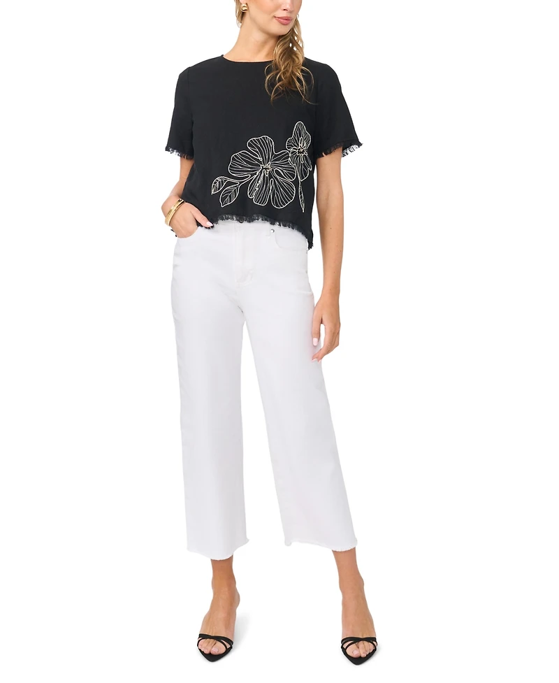 Vince Camuto Women's Short-Sleeve Crewneck Top