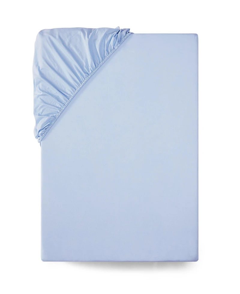 Tommy Hilfiger Essentials 300-Thread Count Solid Cotton Percale Fitted Sheet
