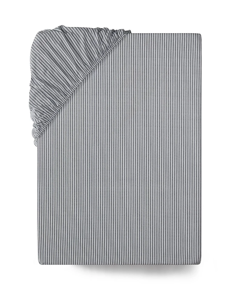 Tommy Hilfiger Essentials 300-Thread Count Solid Cotton Percale Fitted Sheet