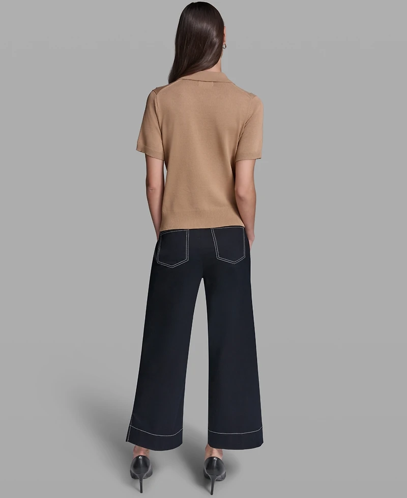Karl Lagerfeld Paris Petite Short-Sleeve Sweater