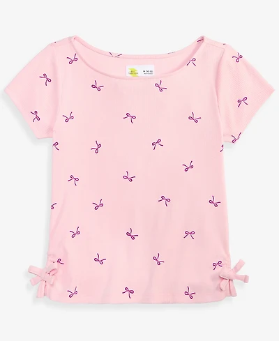 Epic Threads Girls' 5-20 Bows-Print Ribbed Tee, Macy's Exclusive