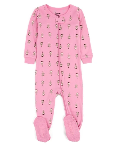 Leveret Toddler Girls Matching Family One-Piece Cotton Sleep 'n Play Footed Pajamas