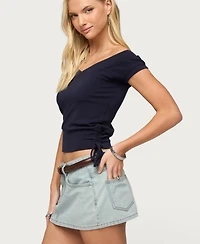 Edikted Women's Marula Wide V Neck Top