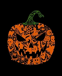 La Pop Art Men's Halloween Pumpkin Word Raglan-Sleeve T-Shirt
