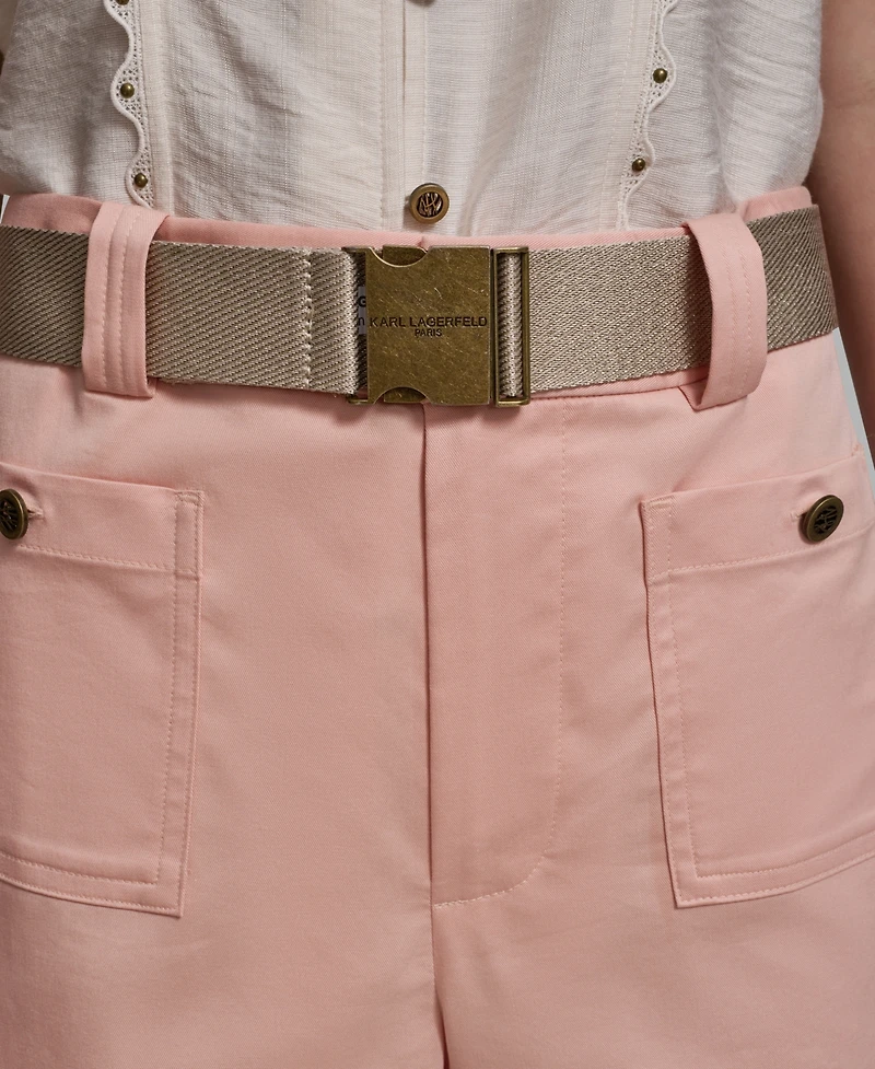 Karl Lagerfeld Paris Women's Mid-Rise Belted Pants