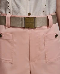 Karl Lagerfeld Paris Women's Mid-Rise Belted Pants