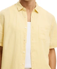 Cotton On Men's Relaxed Linen Short-Sleeve Shirt