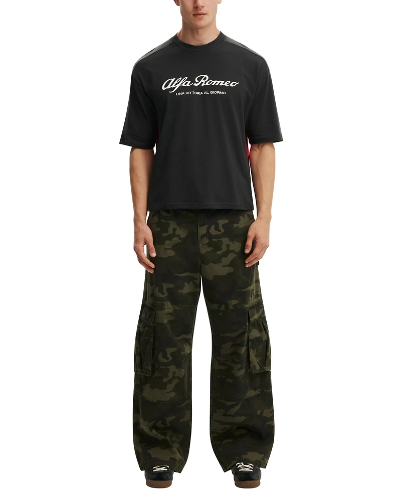 Cotton On Men's Cropped Modern-Fit Alfa Romeo T-Shirt