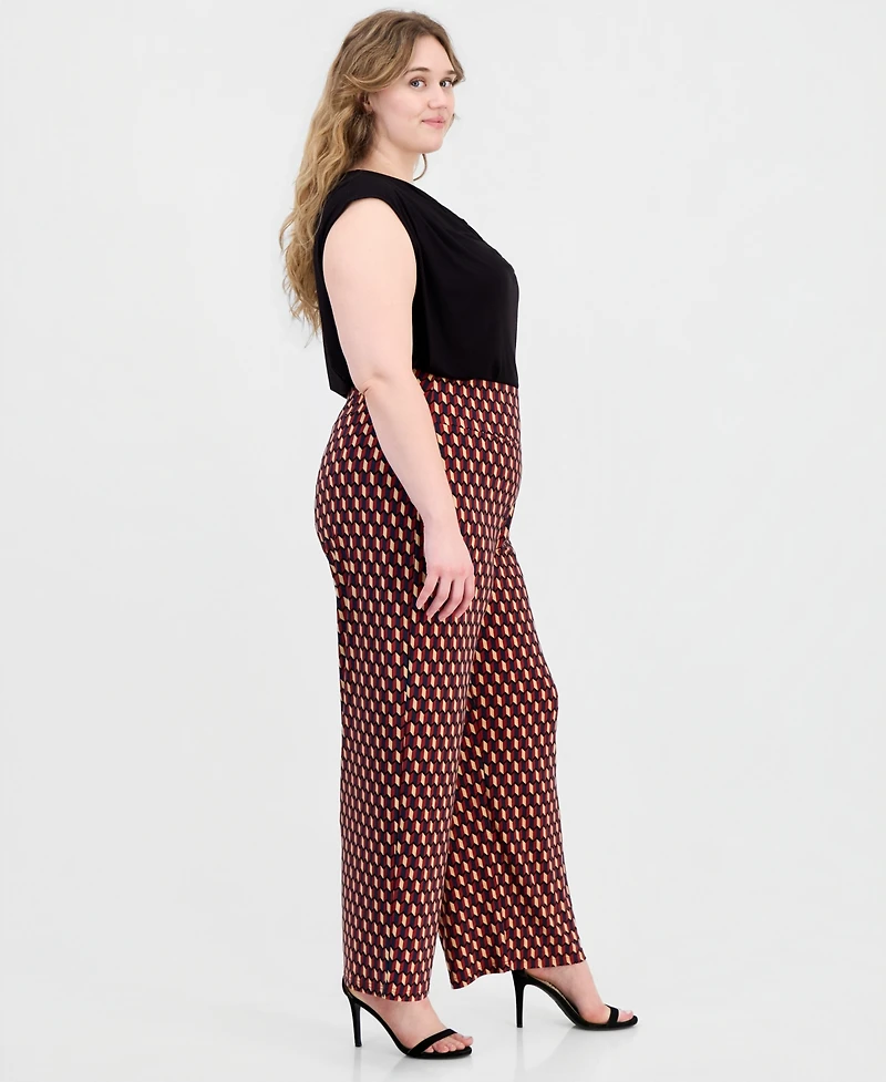 Anne Klein Plus Pull-On High-Rise Wide-Leg Pants