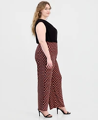 Anne Klein Plus Pull-On High-Rise Wide-Leg Pants