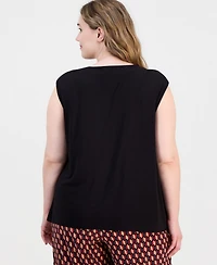Anne Klein Plus Cowl-Neck Sleeveless Top