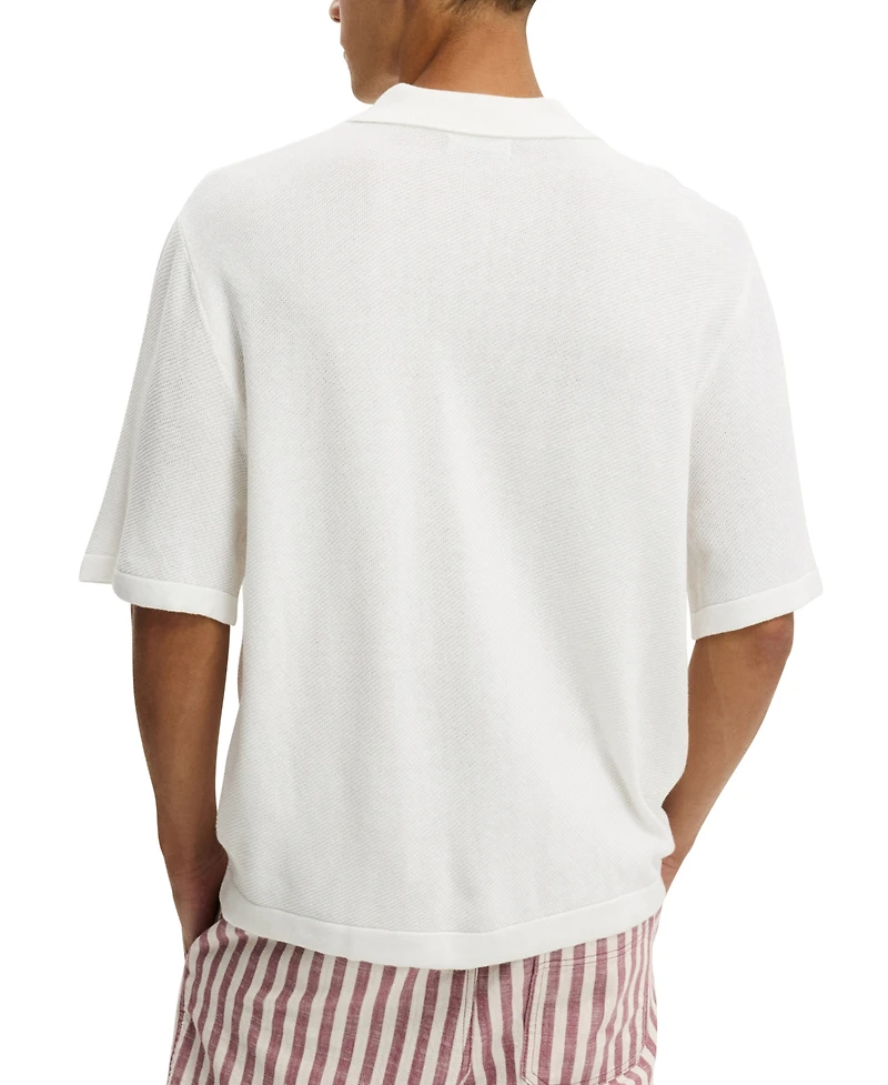 Cotton On Men's Classic Box-Fit Knit Short-Sleeve Shirt