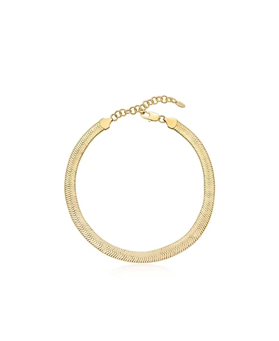 Ettika Snake Smooth Herringbone Chain 18k Gold-Plated Necklace