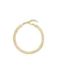 Ettika Snake Smooth Herringbone Chain 18k Gold-Plated Necklace