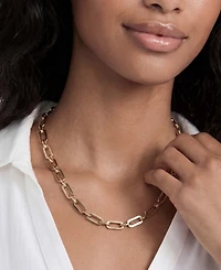Ettika Golden Flat Rectangle Chain Necklace
