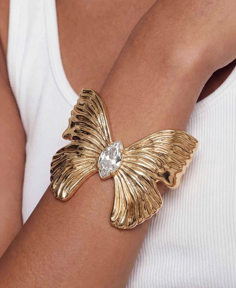 Ettika 18k Gold-Tone Butterfly Cuff Bracelet
