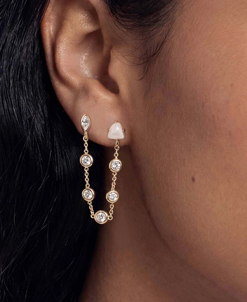 Ettika Double Piercing Turquoise Earrings