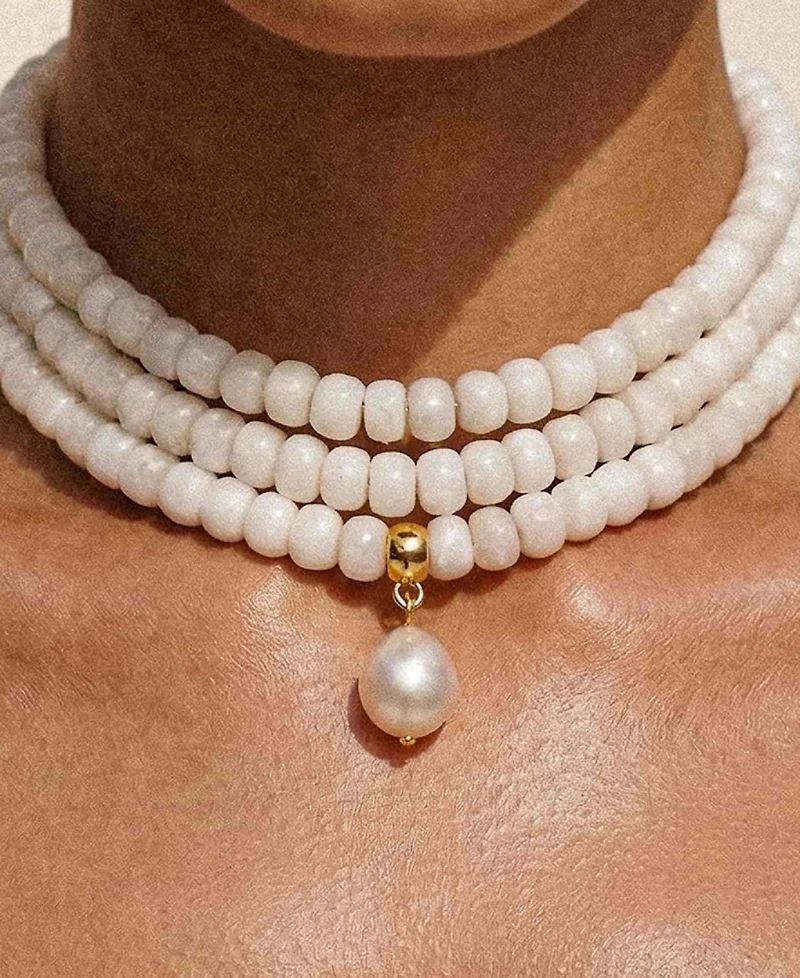 Ettika Marina Layers Rose Quartz Necklace