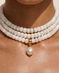 Ettika Marina Layers Rose Quartz Necklace