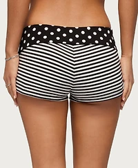 Edikted Women's Presley Stripe and Polka Dot Foldover Shorts