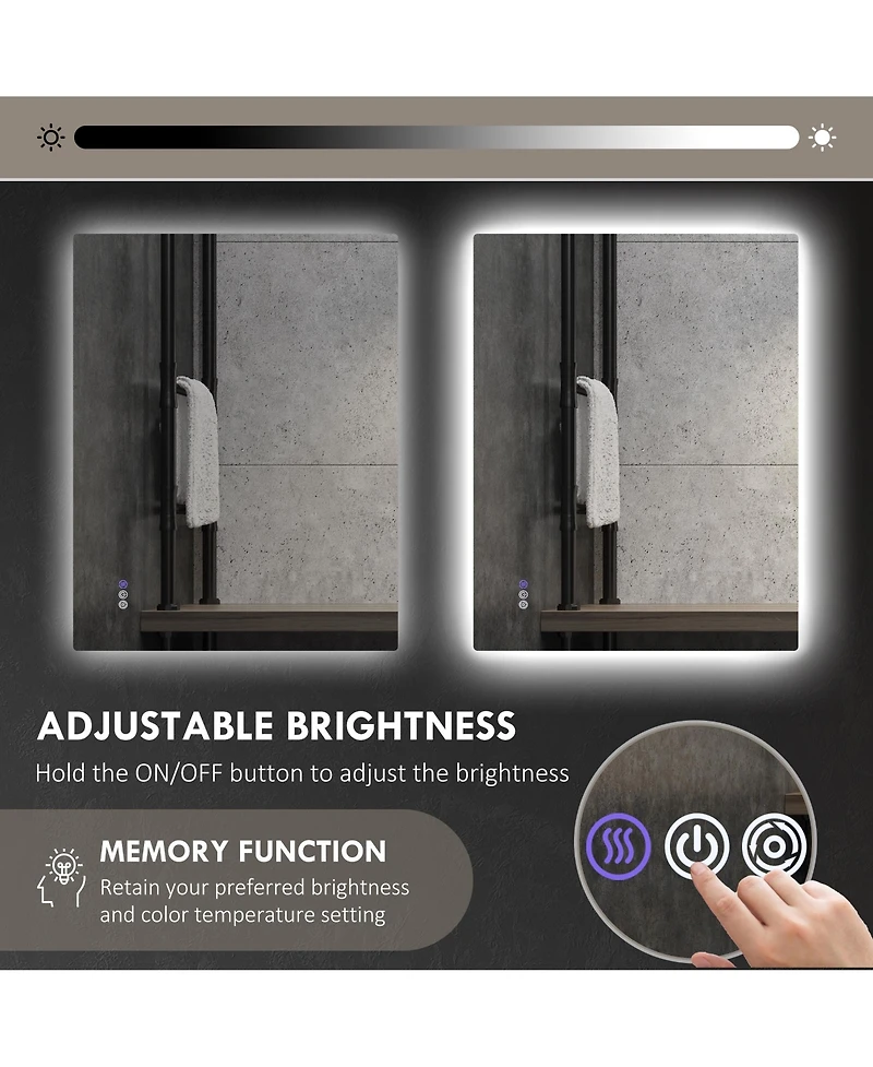 Homcom 39" x 32" Dimmable Led Bathroom Mirror w/ Infinite Color Temp