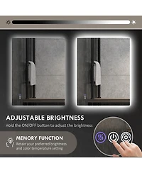 Homcom 39" x 32" Dimmable Led Bathroom Mirror w/ Infinite Color Temp