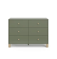 Storkcraft California 6-Drawer Double Dresser (Olive with Driftwood)