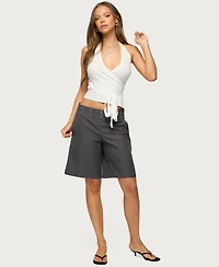 Edikted Women's Grommet Low Rise Bermuda Shorts