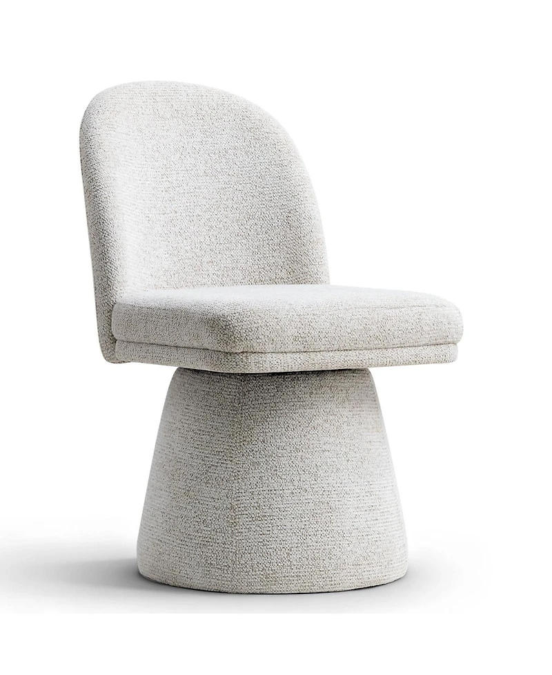 Maison Boucle Swivel Home Office Chair, Upholstered Fabric Desk Chair, Armless, 1 Pc