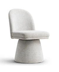 Maison Boucle Swivel Home Office Chair, Upholstered Fabric Desk Chair, Armless, 1 Pc