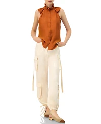 Ivonne Women's Solid Cargo Pants with Straps