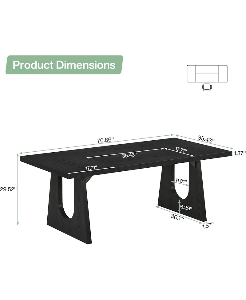 Tribesigns 70.86-Inch Office Computer Desk, Modern Simple Style Rectangle Writing Table for Home