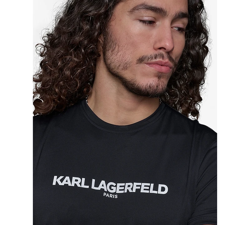 Karl Lagerfeld Paris Men's Short-Sleeve Logo Rashguard
