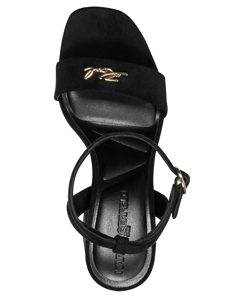 Karl Lagerfeld Paris Women's Maeleia Platform Ankle Strap Dress Sandals