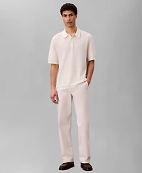 Calvin Klein Men's Textured Cotton Short-Sleeve Polo Shirt
