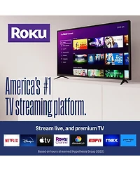 Westinghouse 43" Smart Edgeless Roku Tv, 1080p Fhd Flat Screen with Wi-Fi, Bluetooth, Mobile App, AirPlay, Alexa and Google