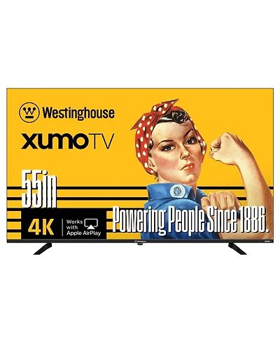 Westinghouse 55" 4K Uhd Smart Tv, Xumo, HDR10, Dolby Vision & Atmos, Voice Remote, Wi-Fi, Bluetooth