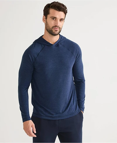 Lands' End Men's SunShade Upf 50 Cooling Long Sleeve Hooded Swim Tee Rash Guard