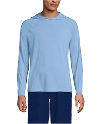 Lands' End Men's SunShade Upf 50 Cooling Long Sleeve Hooded Swim Tee Rash Guard