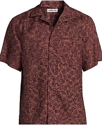 Lands' End Men's Short Sleeve Linen Hawaiian Camp Collar Shirt