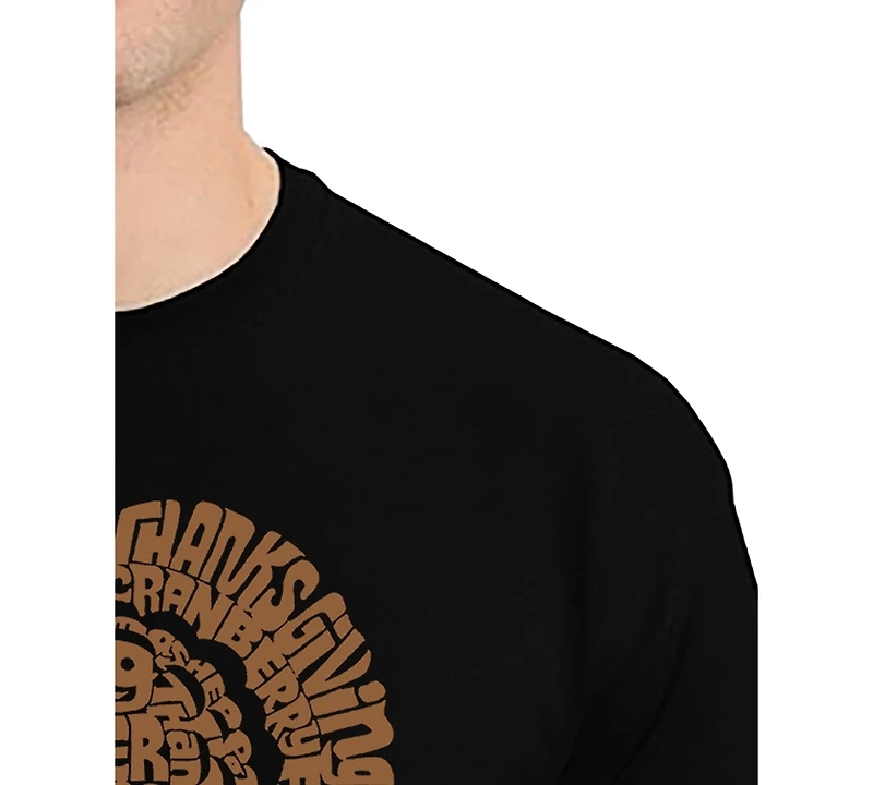 La Pop Art Men's Thanksgiving Turkey Word T-Shirt