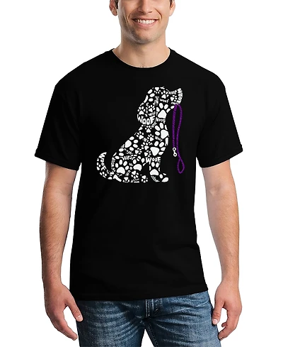 La Pop Art Men's Dog Leash Word T-Shirt